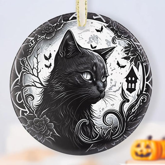 Touber Christmas Ornaments - Tree Decorations for Home - Holiday Present - Gift Idea - Black Cat