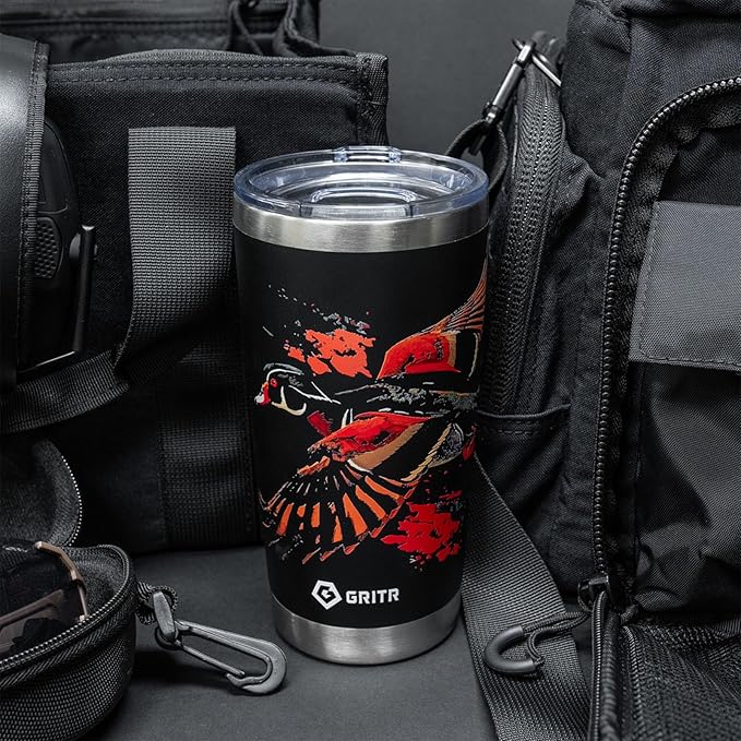 GRITR Stainless Steel Tumbler – 20oz/30oz, Insulated & Leakproof, Hot or Cold Drinks Anywhere, Travel Tumbler with Straw and Lids for Coffee, Water & Smoothies