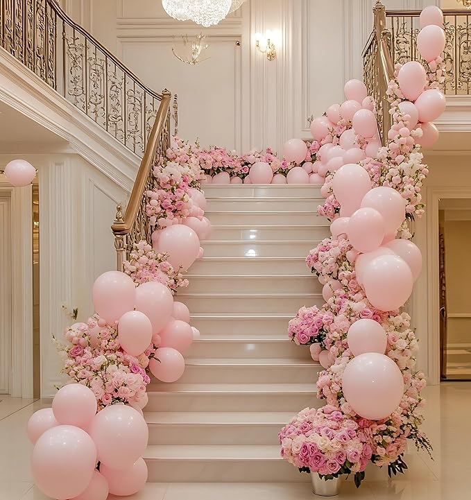 Pink Balloons 60 Pcs Light Pink Balloons 12 Inch Baby Pastel Pink Balloon for Arch Garland Birthday Party Baby Shower Gender Reveal Bridal Shower Wedding
