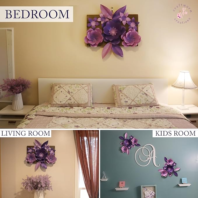 Giant Paper Flowers Kit - DIY Flower Craft Set for Backdrop, Party & Nursery Decor - Ready-to-Assemble Precut Flowers with Leaves & Instructions - Reusable Large Flower for Decoration & More