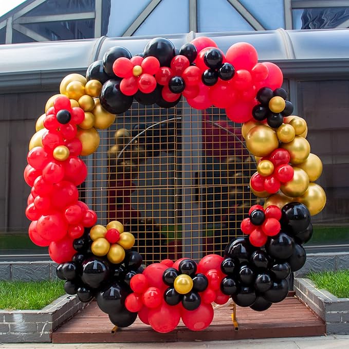 KAWKALSH Red Balloon Arch Kit 111Pcs 18 12 5 Inch Different Sizes Latex Balloons Garland for Birthday Graduation Bachelorette Cherry Casino Movie Theme Party Decorations