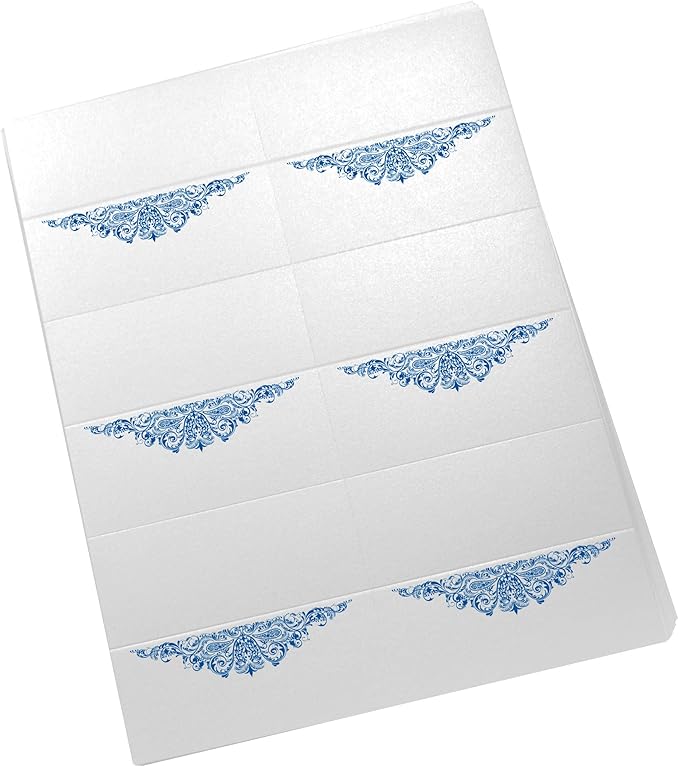 Paisley Printable Place Cards, Royal Blue (Choose Color), Set of 150 (25 Sheets), Laser & Inkjet Printers - Wedding, Party, Dinner, and Special Events - Made in the USA