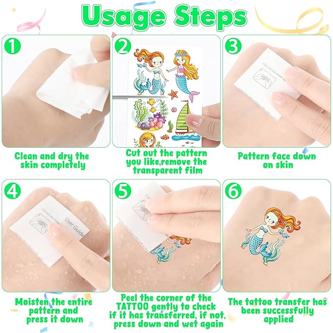 370 Patterns Party Favors for Kids, 36 Sheets Glow In Dark Stickers Luminous Temporary Tattoos, Waterproof Fake Tattoo Supplies Animal Dinosaur Mermaid Butterfly Stickers for Birthday Decorations