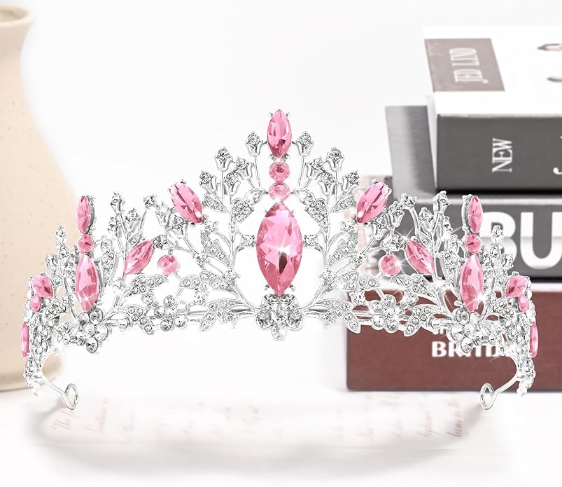 TAROSE Crowns for Women and Girls, Queen Crystal Gold Silver Tiaras with White Rhinestone and Combs, Goddess Crown for Wedding Bride Birthday Princess Bridal Shower Hair Accessories for Women