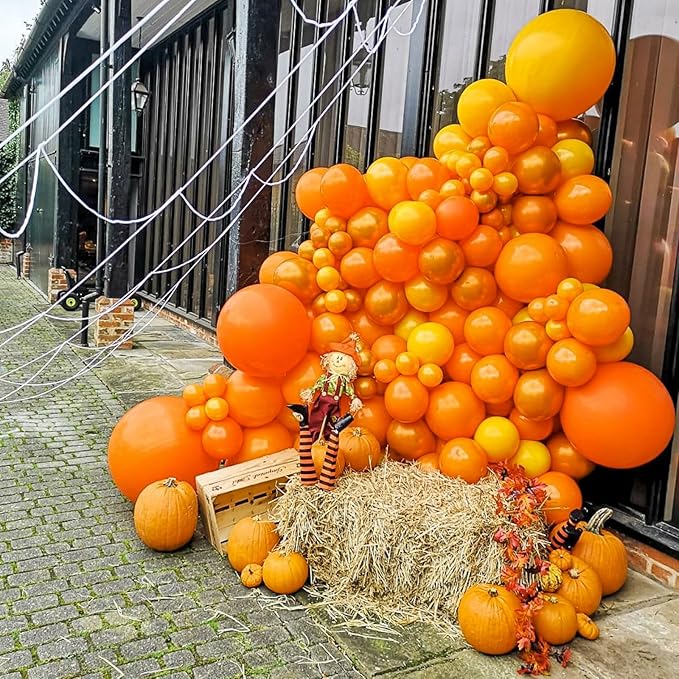 PartyWoo Pearl Orange Balloons 50pcs 12 Inch Fall Pumpkin Latex Balloons for Graduation Thanksgiving Halloween Little Cutie Baby Shower Birthday Wedding Fall Themed Party Decorations Orange-Z28