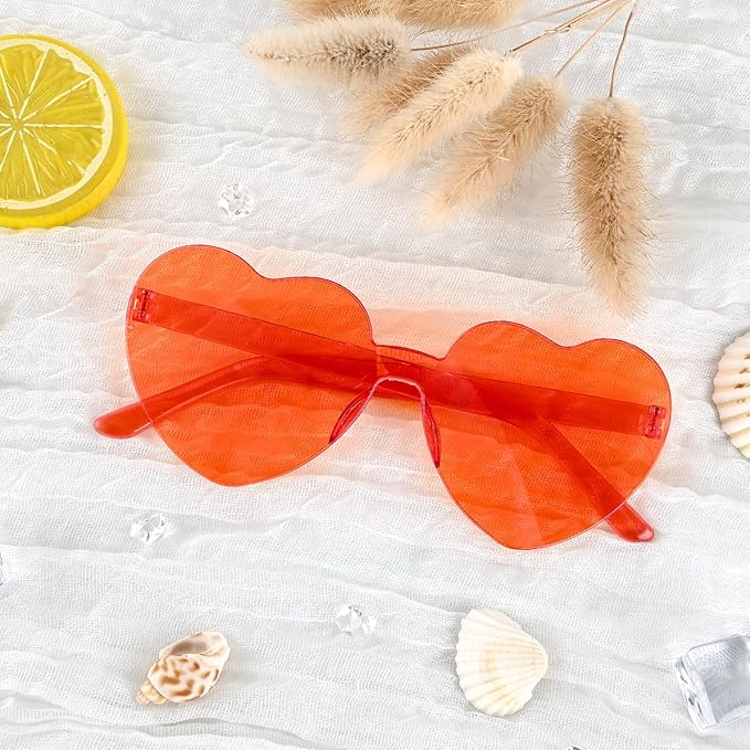 12 Pack Heart Sunglasses for Women Transparent Heart Glasses for Bachelorette Birthday Party Favor Gifts