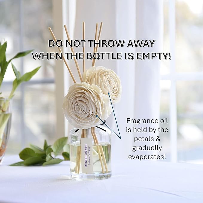 Aronica Twin Sola Diffuser - Lemon Lavender Fragrance, 160ml / 5.41 Floz, Flower Reed Diffusers Oil with Sticks for Aesthetic Home Bathroom Decor Citrus Scent for Bedroom