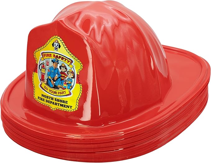 Kenco Kids Customizable Plastic Firefighter Hats -Choose your style, add your name or department