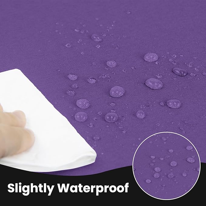 Ascoza 2 Pack Fitted Tablecloth for 4 Foot Rectangle 48 x 24 Inch Purple Table Covers Water Resistant Polyester Cloth for Folding, Parties,Display, Trade Show (Purple)