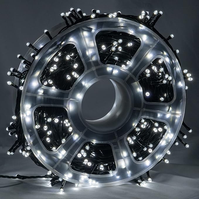 FUNPENY 164FT 500 LED Christmas Indoor Outdoor Decorative String Lights, 8 Modes Waterproof LED Fairy Light with Remote for Christmas Party Wedding Garden Home Decoration (White)