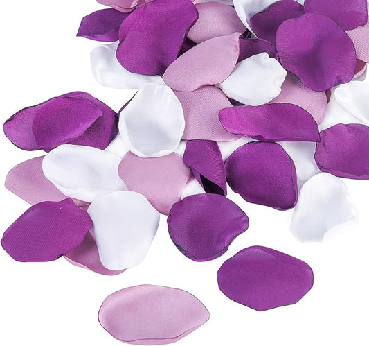Artificial Silk Rose Petals 300pcs Reusable Fake Purple Flower Petals for Wedding Anniversary Romantic Night Valentines Party Dinner Table Decoration