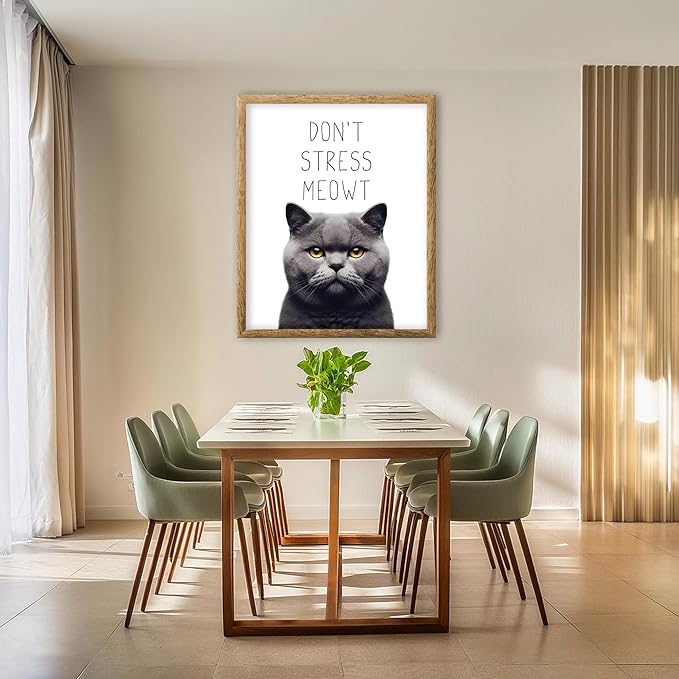 Posterizer 1 pcs - Don’t Stress Meowt - Funny Art for cat lovers - Comedy Art for Animal Lovers - Decor for Home & Office - 05x07 unframed wall