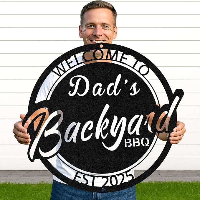 Custom BBQ Metal Sign Personalized Grill Name Wall Art for Outdoor Kitchen Patio Backyard Decor Fathers Gift for Dad Grandpa Husband Barbecue Smoker Area Sign, Grilling Lover Gifts 38