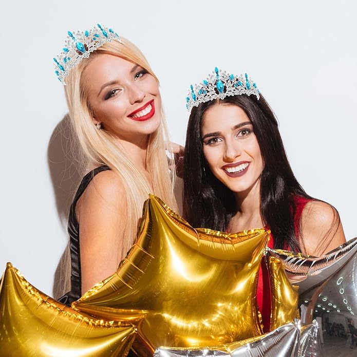 TAROSE Crowns for Women and Girls, Queen Crystal Gold Silver Tiaras with White Rhinestone and Combs, Goddess Crown for Wedding Bride Birthday Princess Bridal Shower Hair Accessories for Women