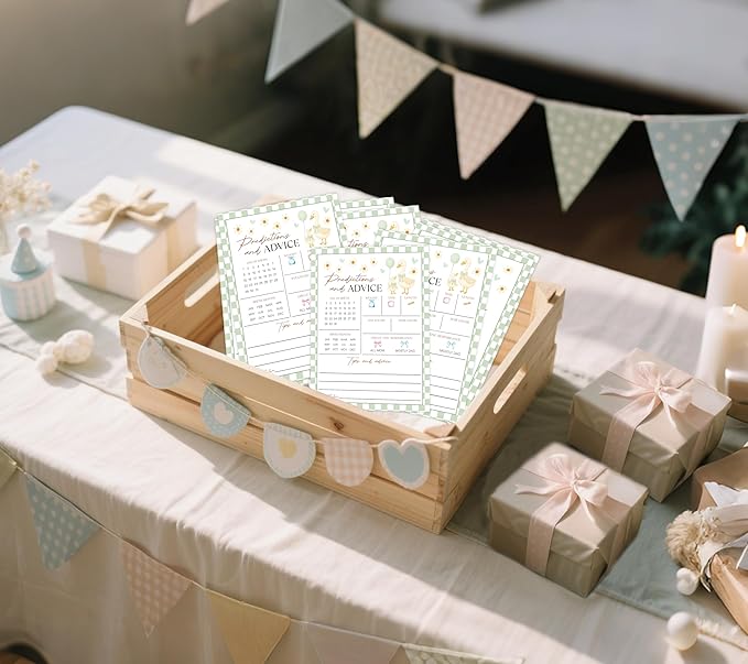 Goose Baby Shower Games, Sage Green Little Goose Predictions And Advice Game for 30 Guests with Game Cards, Gender Reveal, Baby Shower Supplies & Decorations (DV14)