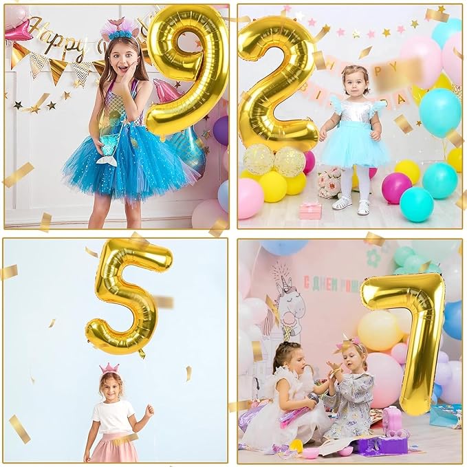 40 inch Gold Number Balloon Giant Foil Helium Balloons Gold Number 5 Balloon for 5th Birthday Party Anniversary Decorations Supplies