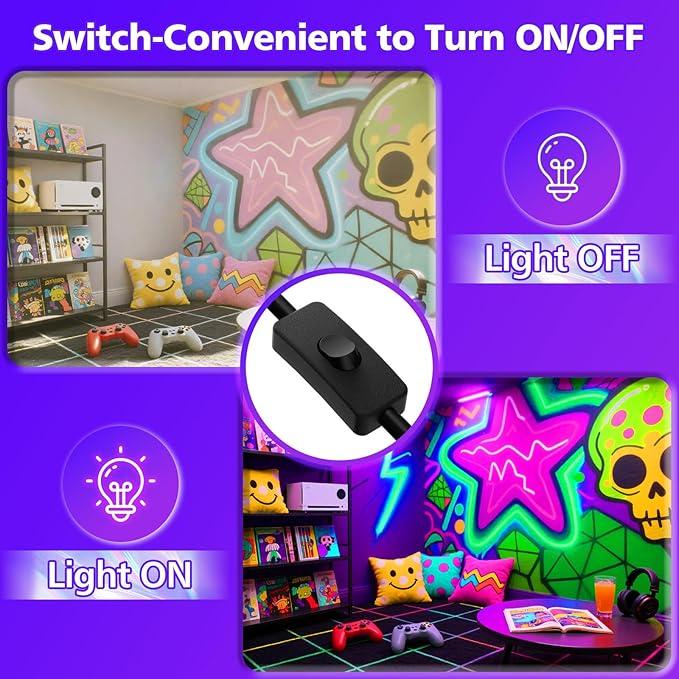 T-SUN 60W LED Black Lights, Blacklight Flood Lights with Plug, IP66 Waterproof Black Light for Glow Party, Halloween Decorations, Fluorescent Poster, Body Paint, Bedroom, Neon Glow, Aquarium