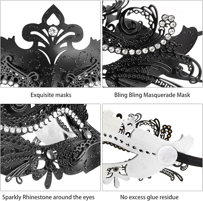 Coddsmz Couple Masquerade Mask Set - Venetian & Mardi Gras Mask for Women & Men
