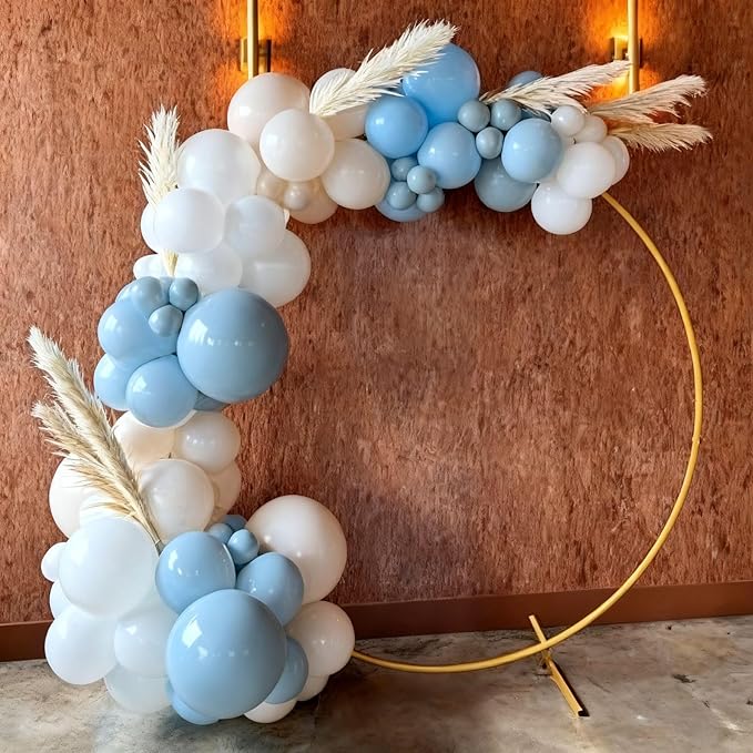 Dusty Blue Balloons Arch Kit 138 Pcs Light Blue and White Balloon Arch Garland Bow Party Balloons for Baby Shower Gender Reveal Wedding Birthday Decorations Boy Gender Reveal