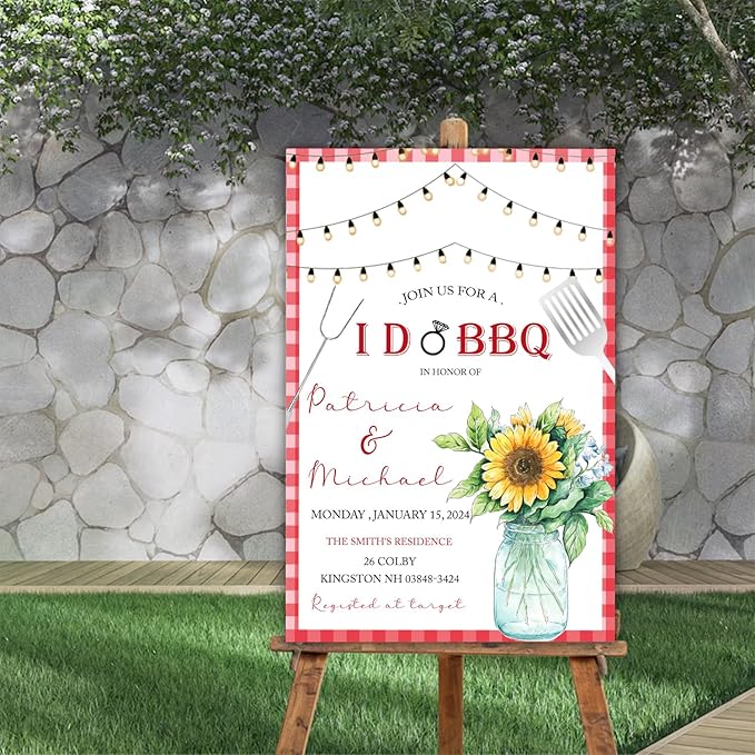 I Do BBQ Welcome Sign Template, Editable BBQ Couples Shower, I Do BBQ Couple's Shower, Barbecue Rehearsal Dinner, Couples Shower BBQ Sign, BBQ Welcome Sign, Bbq Engagement Sign