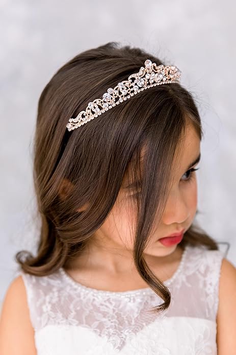 SWEETV Wedding Tiaras and Crowns, Rhinestone Bridal Crown Princess Tiara Headpieces for Women and Flower Girls, Bridgerton Hair Accessories for Birthday Prom Quinceanera
