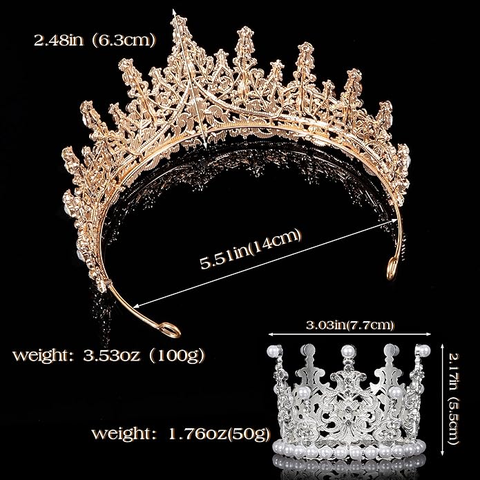 Crowns for Women - Tiaras for Women Crystal Queen Crown for Birthday Costume Party Celebration