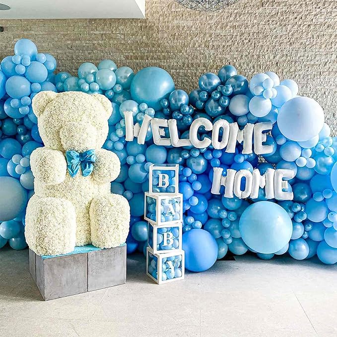 PartyWoo Pearl Light Blue Balloons 100 pcs 5 Inch Baby Pastel Blue Balloons for Graduation Baby Shower Gender Reveal Weddings Anniversary Under The Sea Theme Birthday Party Decorations Blue-Z02