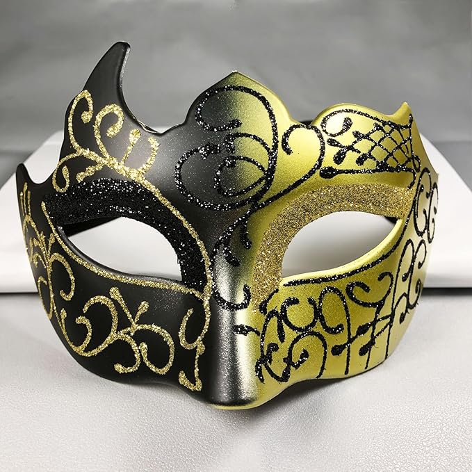 Masquerade Mask for Couple Mardi Gras Venetian Party Mask Set Halloween Costume Accessory