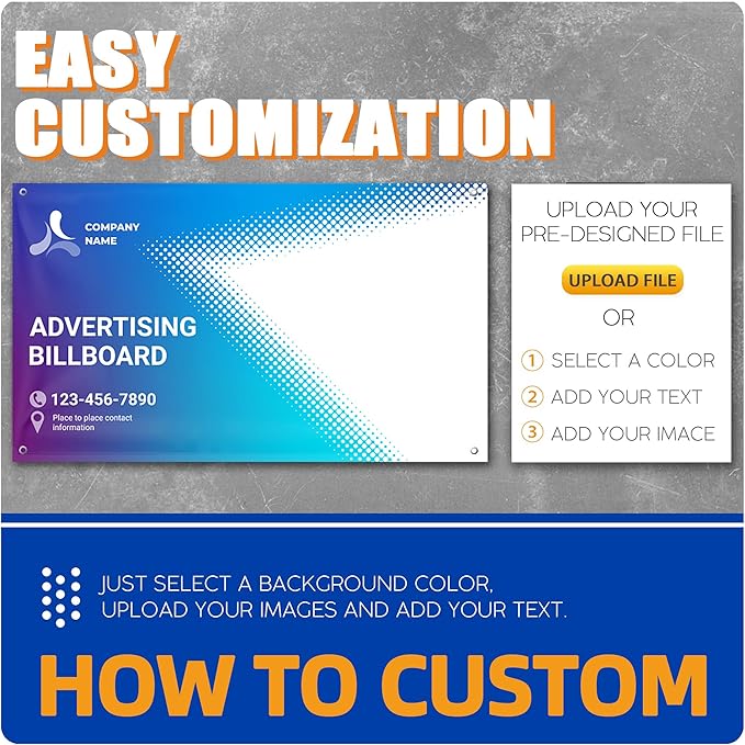 Custom Vinyl Banners And Signs Customize for Business Event Outdoor, Personalized Banner Customize Full Color Photos Text, Customized banner Decoration for Birthday Party Graduation Wedding 10'x10'