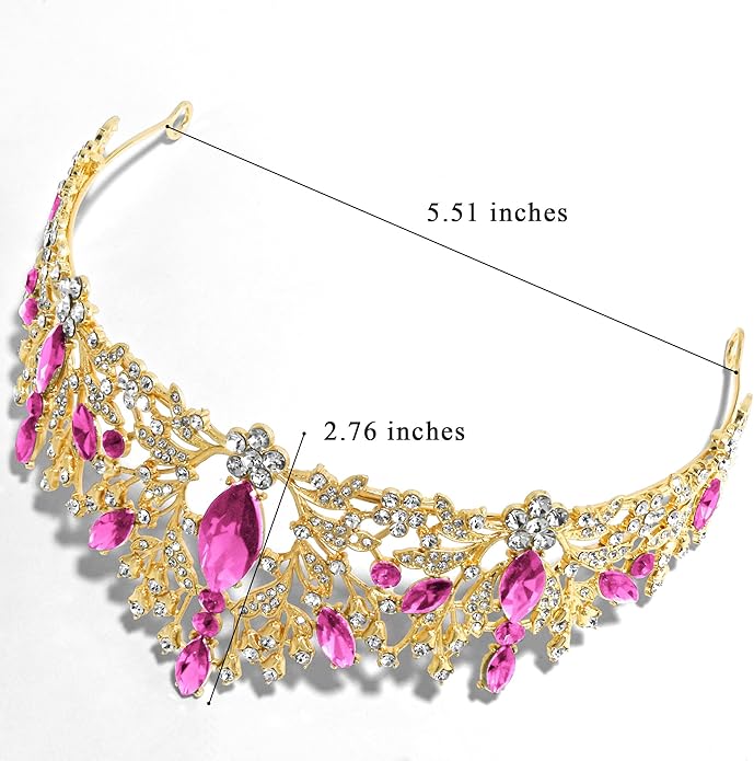 TAROSE Crowns for Women and Girls, Queen Crystal Gold Silver Tiaras with White Rhinestone and Combs, Goddess Crown for Wedding Bride Birthday Princess Bridal Shower Hair Accessories for Women