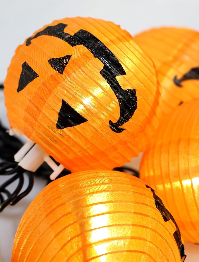 Cozy Autumn Pumpkin Lanterns, 12ft 20 LED Fall Decor String Lights, UL Certified for Indoor & Outdoor, Perfect for Thanksgiving, Harvest Festivals & Warm Porch Lighting