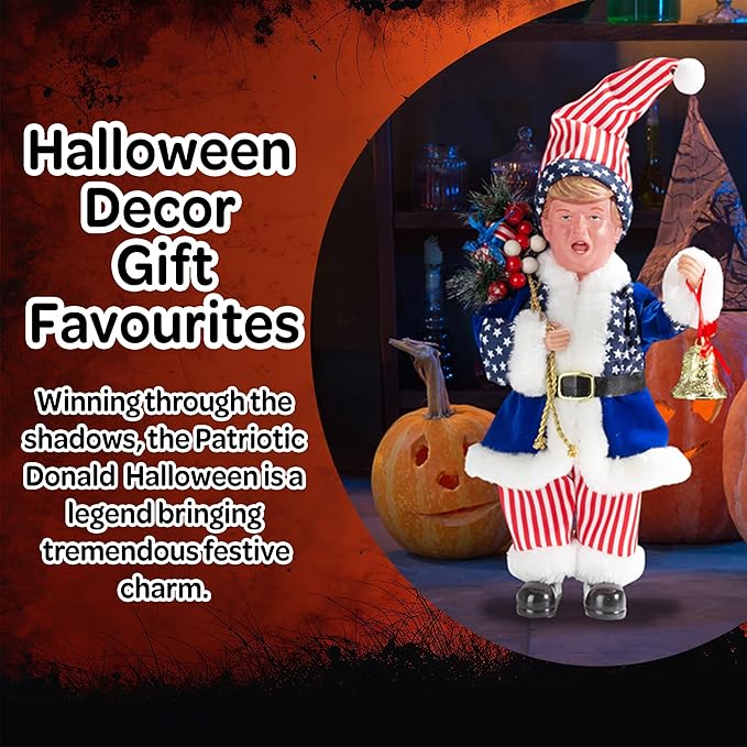 Father Santa Donald Christmas Figurine 45cm (Blue) – Funny Holiday Character Ornament – Novelty Christmas Decoration for Home, Party & Garden