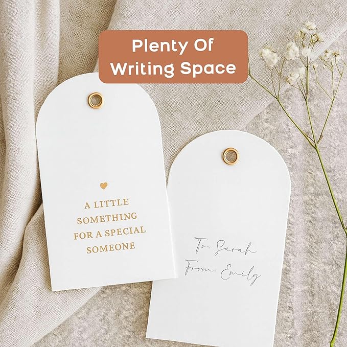 50 Heart Thank You Gift Tags with String Attached, Small Thank You for Celebrating with Us Gift Bag Tags for Presents and Personalized Party Favors - Baby Shower, Wedding, Bridal Shower, Birthday