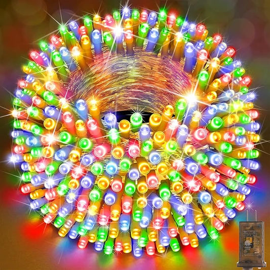SAUIRS 403FT 1000 LED Christmas Lights Outdoor String Lights with 8 Modes Timer Waterproof Fairy Light Plug in for Outside Indoor Party Xmas Palm Tree Yard Wedding Decorations(Multicolor)