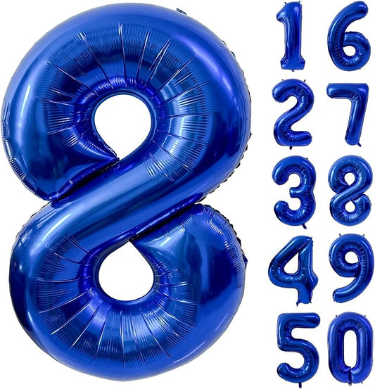 40 inch Navy Blue Number Balloon Dark Blue 8 Balloons Giant Foil Helium Balloons Blue Number 8 Balloon for 8th Birthday Party Decorations