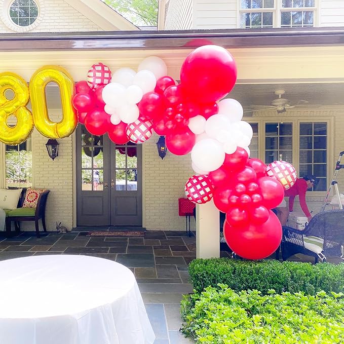 90pack Red Balloons Different Size 18/12/10/5 Inch Red Balloon Garland Arch Kit for Valentine's Day, Graduation, Wedding, Birthday, New Year, Baby Shower, Christmas Party Decorations