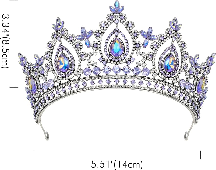 SWEETV Queen Crown for Women,Wedding Tiara for Bride,Princess Tiara,Quinceanera Pageant Crown Diadem
