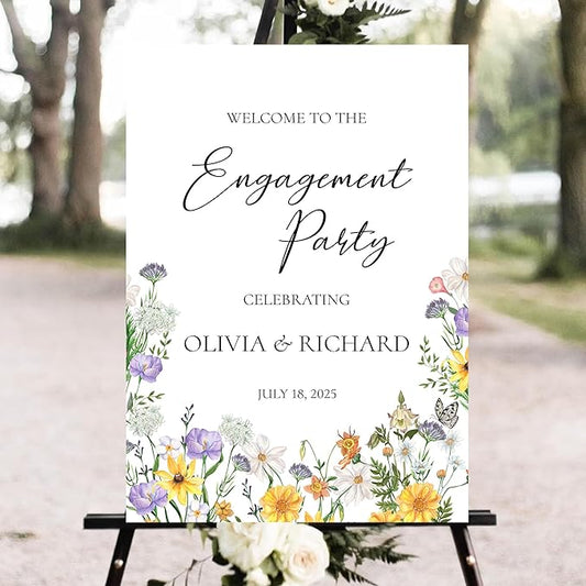Personalized Engagement Party Welcome Sign, Engagement Party Sign, Modern Engagement Celebration Sign, Engagement Party Decorations, Custom Engagement Party Sign For Outdoor #16