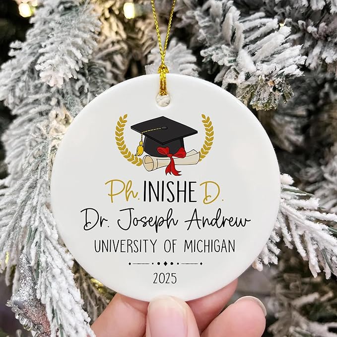 Custom Doctor of Education Ornament, Ed.d Doctorate 2025 Finished EDD Graduation, Doctor Christmas Ornaments 2025, Doctoral Ornament Gifts for Women Men, Dr Gifts for Him Her, Christmas Decorations