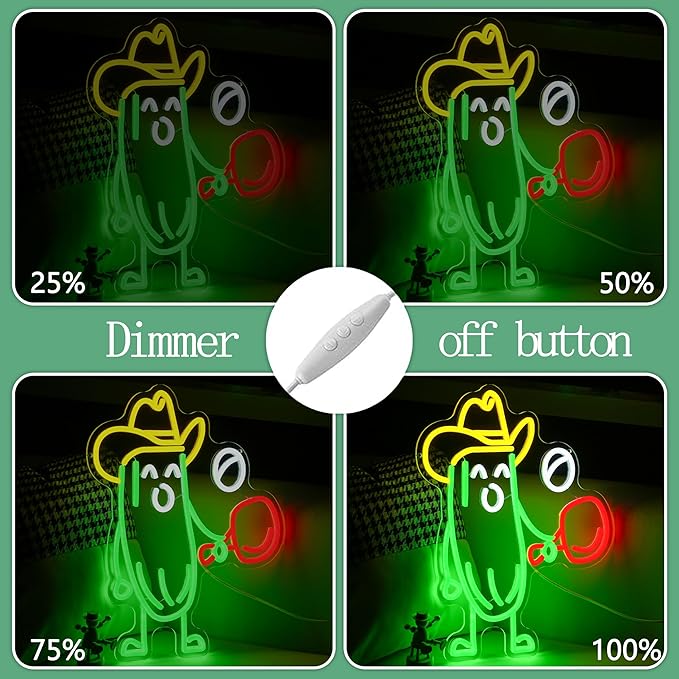 Funny Cucumber Neon Sign for Wall Decor Ping Pong Neon Light Striking Cowboy Hat Light Up Sign Interesting Sport Led Light Sign for Classroom Gym Bedroom Table-tennis room (16.5 * 12.6 In)