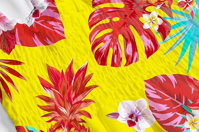 Cromoncent Matching Hawaiian Outfits for Family, Dad and Son Matching Luau Beach Tropical Shirts Mommy Daughter Tropical Sets