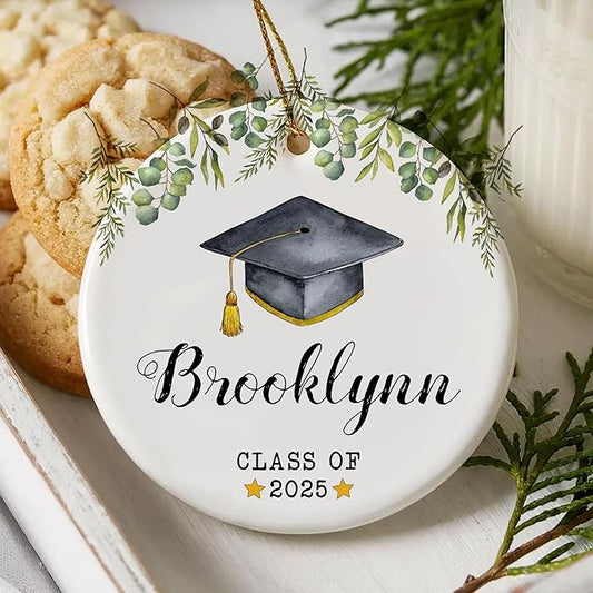 Personalized Graduation Christmas Ornaments 2025, Class of 2026 Ornament, Graduate Keepsake Gifts for Him Her, Custom Graduation Ornament with Name and Year, Senior Student Gifts, Grad Gift 2025
