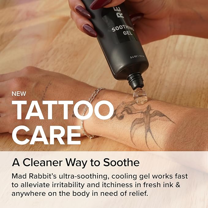 Tattoo Aftercare Soothing Gel & Moisturizer As Seen on Shark Tank - Premium Tattoo Supplies for New Tattoo Care, Anti-Itch - Tattoo Care Gel Made with Clean Ingredients