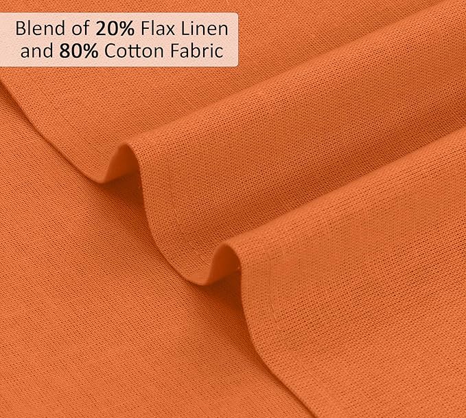 Ruvanti Linen Napkins Set of 12, 18x18 Cloth Napkins, Cotton Linen Blend Napkins Cloth Washable, Soft, Reusable Dinner Napkins for Wedding, Parties, Christmas, Thanksgiving, Everyday Use - Orange