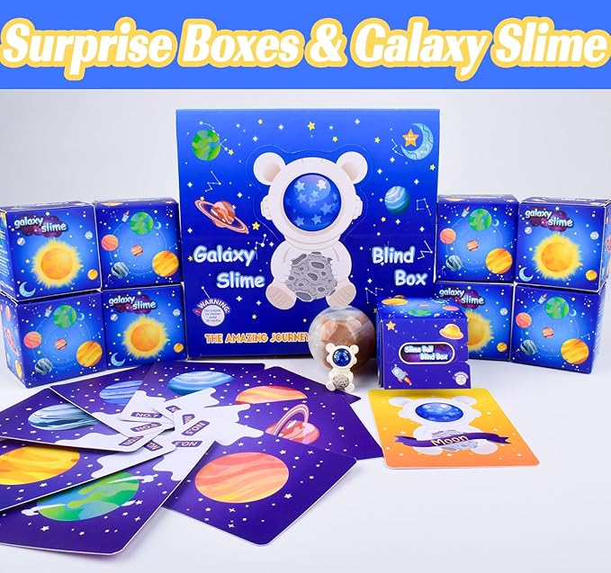 Galaxy Slime Party Favors, 9 Pack Planet Galaxy Slime Balls for Kids - Stretchy & Non-Sticky, Mess-Free, Classroom Reward, Birthday Gifts, Party Supplies, Sensory Anxiety Relief Toys for Girls Boys