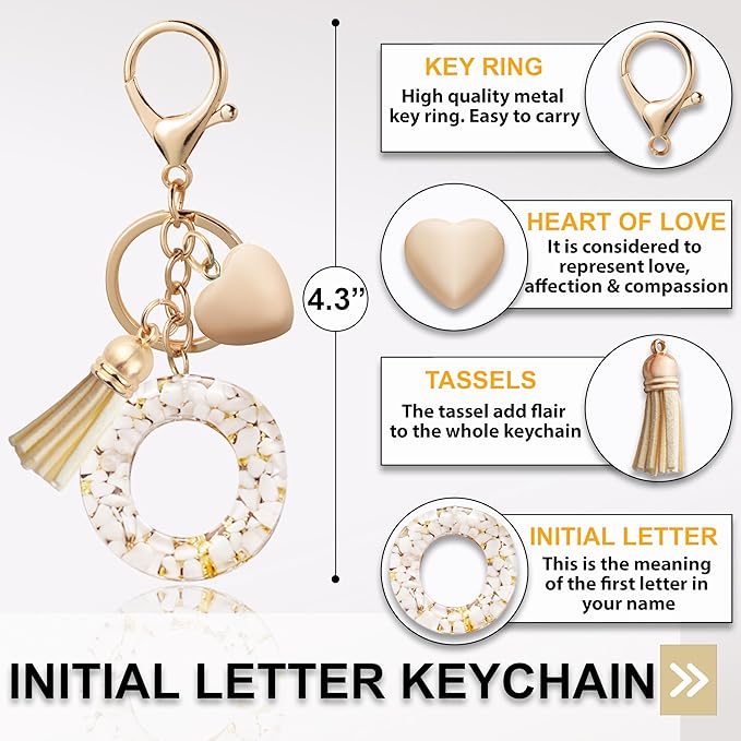 Initial Letter Keychain, Butterfly Keychain Cute Resin, Initial Keychain Backpack Charms, Key chain for Women, Girls