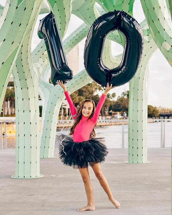 40 Inch Black Number 4 Balloons Helium Giant Black 4 Balloons for Birthday Party Decorations Anniversary Baby Shower Photo Shoot Supplies