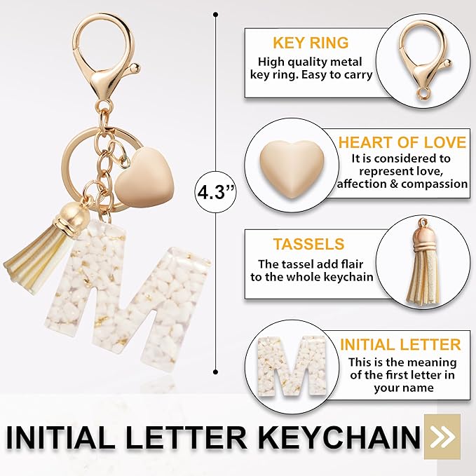 Initial Letter Keychain, Butterfly Keychain Cute Resin, Initial Keychain Backpack Charms, Key chain for Women, Girls