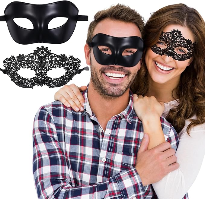 OIDEA Masquerade Mask for Couple - Roman Greek Venetian Mask Halloween Prom Party Costume Ball Mardi Gras Mask for Women Men