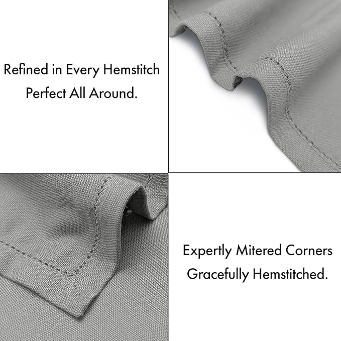 Ruvanti Cloth Napkins - 100% Cotton Dinner Napkins, Hem Stitched Corners, 18x18 Inch, 12 Pack - Soft, Absorbent, Durable, Reusable, Wrinkle Resistant for Formal Dining & Everyday Use - Wild Dove